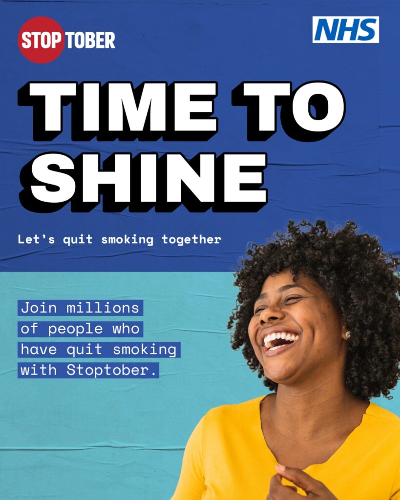 stoptober starts tomorrow - time to shine poster